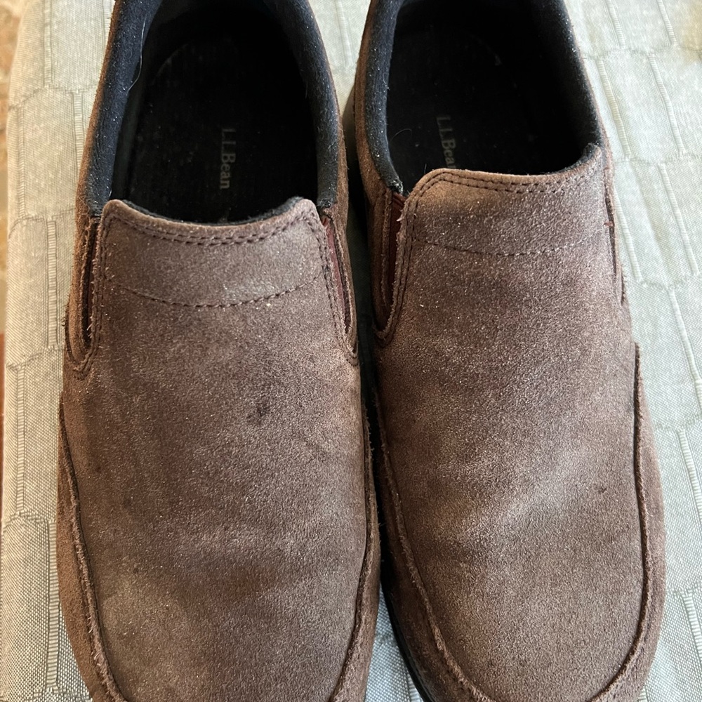 L.L. Bean Men's Brown Suede Slip-On Shoes